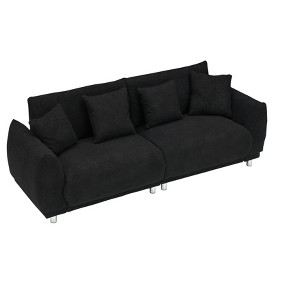 NicBex 86.6 Inch Teddy Fleece Sofa Couch 2-Seater Sofa with 4 Pillows for Living Room,Apartment,Bedroom - 1 of 4