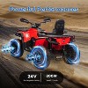 2 Seater Ride On ATV for Kids, 24V Ride On Toy Car with LED Lights, Music, 4 Wheeler Electric Car Battery Powered for Boys Girls, Red - 3 of 4