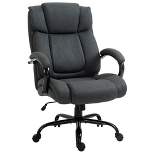 Vinsetto High Back Big and Tall Executive Office Chair 484lbs with Wide Seat Computer Desk Chair with Linen Fabric Swivel Wheels Charcoal Gray