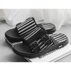 Santimon Men's Flat Slides Crisscross Back Strap Sandals Double Buckle Flip Flops Black - 3 of 4