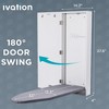 Ivation Ironing Board, Wall Mounted Ironing Board Cabinet W/Left Side Door, Mirror & Lever, White - 2 of 4