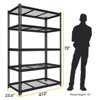 SEVOBAL Utility Storage Shelves Adjustable Heavy Duty Metal Shelving Unit for Garage Basement Workshop Kitchen, Black, 51.96"*27.75"*5.7" - 2 of 4