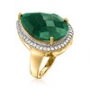 Ross-Simons 11.00 Carat Emerald and .40 ct. t.w. White Topaz Ring in 18kt Gold Over Sterling - 3 of 4