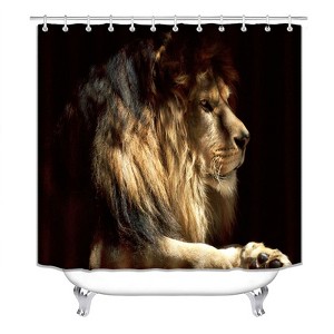 Cool Lion Shower Curtains for Bathroom Waterproof Fabric Bath Curtain Durable Soft Stylish Bathroom Decor 72x72 Inch - 1 of 1