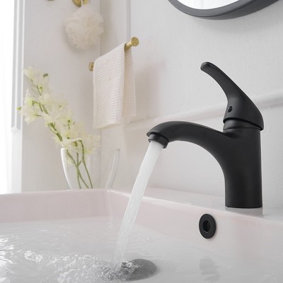 Matte Black Stainless Steel Single-Handle Bathroom Faucet