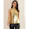 INSPIRE CHIC Women's Party Shiny Sleeveless Keyhole Back Club Metallic Tank Top - 3 of 4