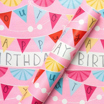 Happy Birthday Print Wrapping Paper Blue - Spritz™ : Target