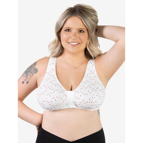 Leading Lady The Meryl - Cotton Front-Closure Comfort & Sleep Bra in  Toasted Toffee Triangle, Size: 36CDDD