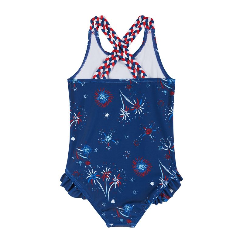 Andy & Evan  Toddler  Patriotic One-Piece Swimsuit w/Ruffle Detail, 3 of 4
