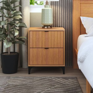 Galano Zaffy 2 Drawer Nightstand (18.9" W x 15.7" D x 23" H) in Dusty Gray Oak, Knotty Oak, Amber Walnut, Dark Gray Oak - 1 of 4