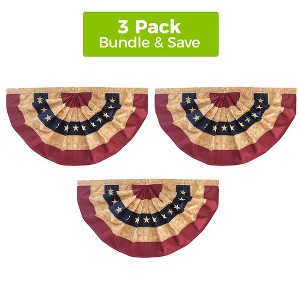Briarwood Lane 4th of July Tea Stained Patriotic Bunting Usa 72" X 36" (Set of 3 1x1 For 4th of July Bundle - 1 of 4