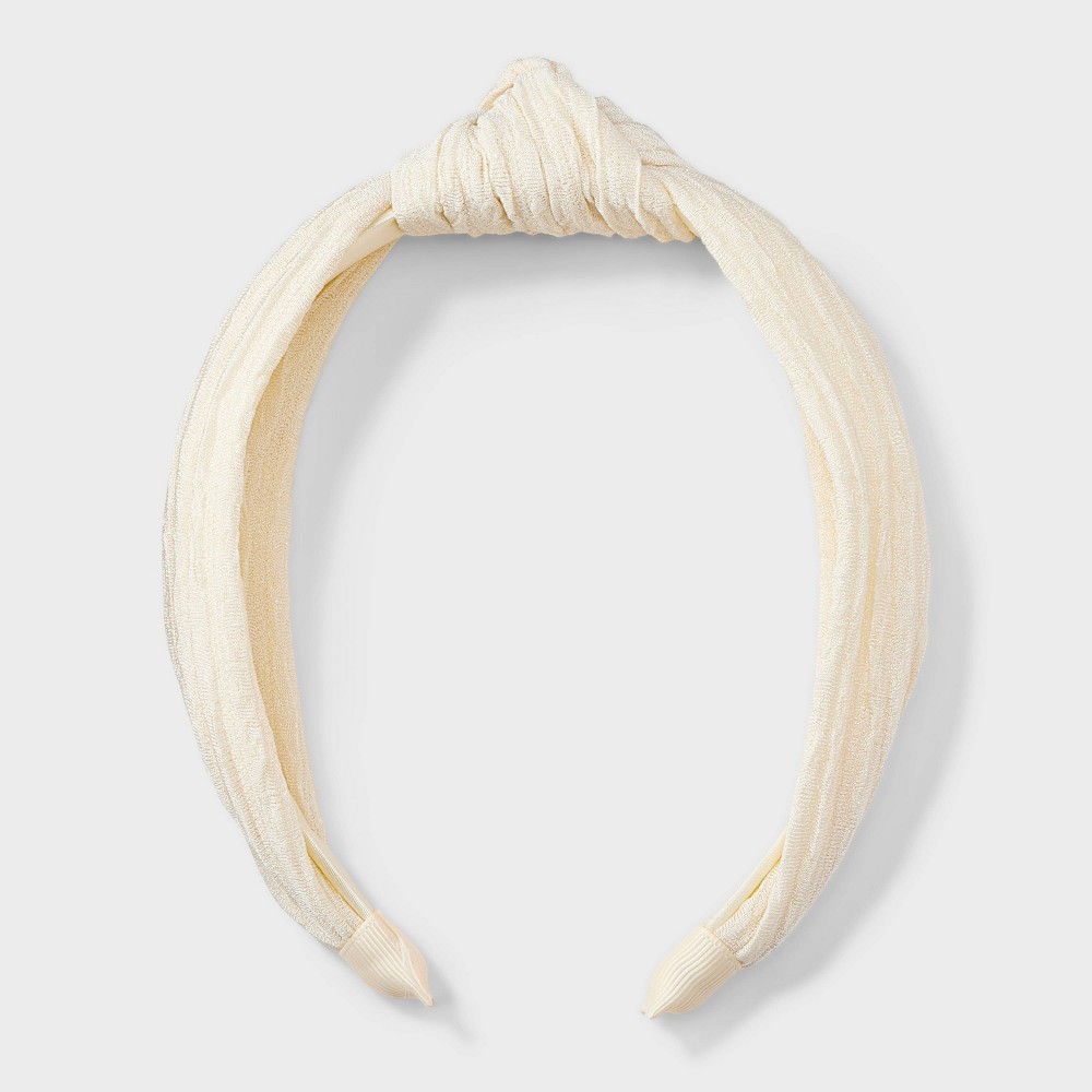 Textured Top Knot Headband - A New Day™ Cream