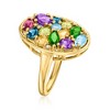 Ross-Simons 2.07 ct. t.w. Multi-Gemstone Oval Ring With Single Lab-Grown Diamond in 18kt Gold Over Sterling - 3 of 4