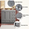 Dexmalle White Shaker Style Free-Standing Bathroom Vanity Cabinet with Ceramic Sink - 4 of 4