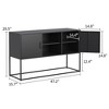 NicBex Minimalist Sideboard Cabinet with 2 Doors Modern Freestanding Buffet Cabinet with Storage for Kitchen,Living Room,Black - 3 of 4