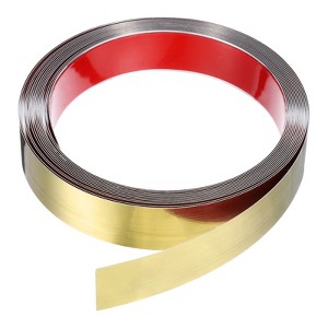 Unique Bargains Self-Adhesive Stainless Steel Mirror Finish Peel and Stick Wall Trim - 1 of 4
