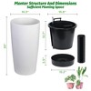 30 in Tall Planters for Outdoor Plants Set of 2, Large Outdoor Planters for Front Porch Decor with Drainage Holes＆Water Level Monitor ＆Inner Bucket - 3 of 4