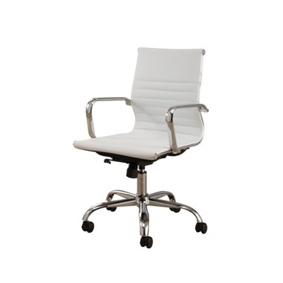 Jackson Silver Finish Leather Office Chair - Abbyson Living