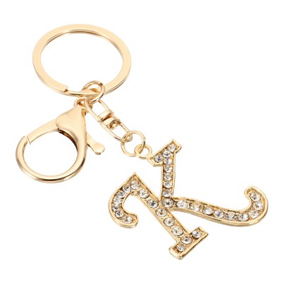 Unique Bargains Chic Stylish Zinc Alloy Gold Tone Initial Letter Keychain