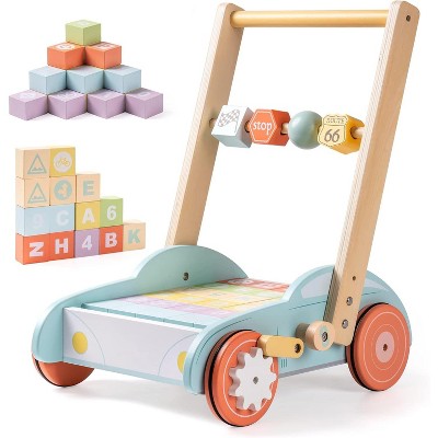 CHEERFUN Baby Push Walker, Baby Walker Push, Wooden Baby Walker Push Toy, Push Walkers for Baby Over 10 Months