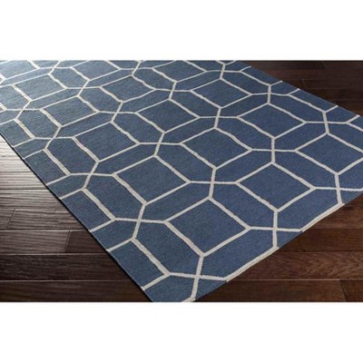 Ealing 5' x 8' Navy Blue Wool Geometric Area Rug