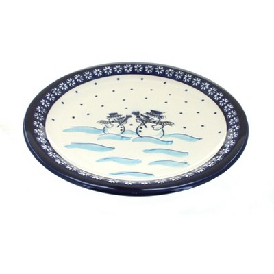 Blue Rose Polish Pottery Frosty Friend Dinner Plate