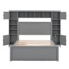PAGED Twin Size Platform Bed Modern Wooden Bed Frame with Trundle and Headboard for Bedroom - 3 of 4