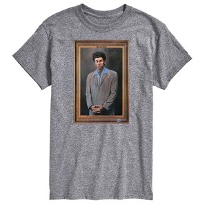 Men's Seinfeld Kramer Portrait Short Sleeve Graphic T-Shirt - Athletic Heather - LG Big and Tall - 1 of 4