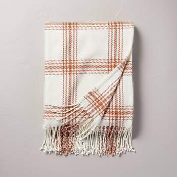 Plaid Woven Throw Blanket Blush/Cream - Hearth & Hand™ with Magnolia