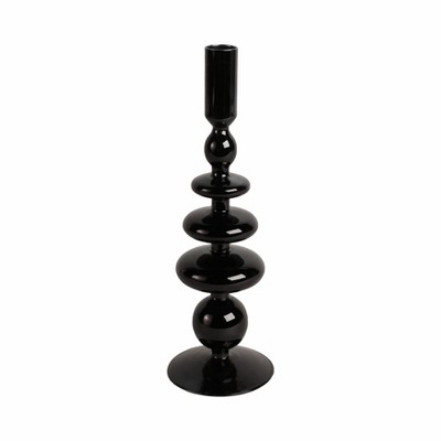 Glass Taper Candle Holder - Elegant Modern Boho Glass Candle Stand for Home, Office, Bedroom, or Living Room