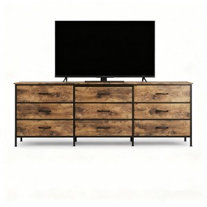 TUYOHW 7/9 Fabric Drawer Dresser for Bedroom with Wood Top,Wide Fabric Storage Tower with Metal Frame,Chest Organizer for Closet,Entryway,Bedroom - 1 of 1