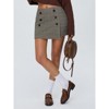 EXLURA Womens Button Bodycon Mini Skirt Sexy Night Club High Waist Elastic Y2K Fall Winter Plaid Skirts - 2 of 4