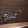 BWE Double Handles Wall Mount Modern Standard Kitchen Faucet With 8 Inch Swivel Spout 8" Center - 2 of 4