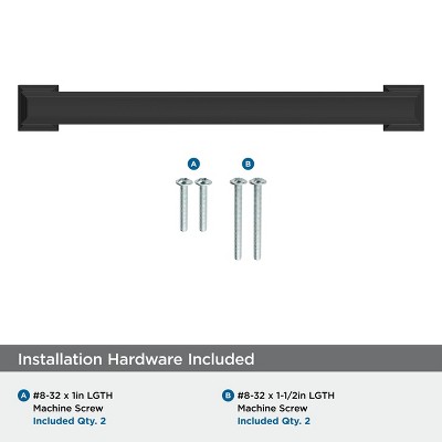 Matte Black 7-Inch Modern Cabinet Pull with Mounting Hardware