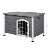 31"L Wooden Decorative Dog Cage Kennel Wire Door with Lock Small Animal House with Openable Top Removable Bottom - 3 of 4