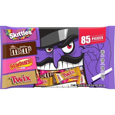 M&M's, Skittles, Starburst, Twix Halloween Candy Variety Pack - 34.22oz/85ct