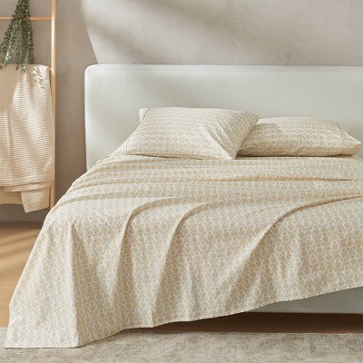 Patina Vie Floral Cotton Percale Vintage Printed Floral Sheet Set