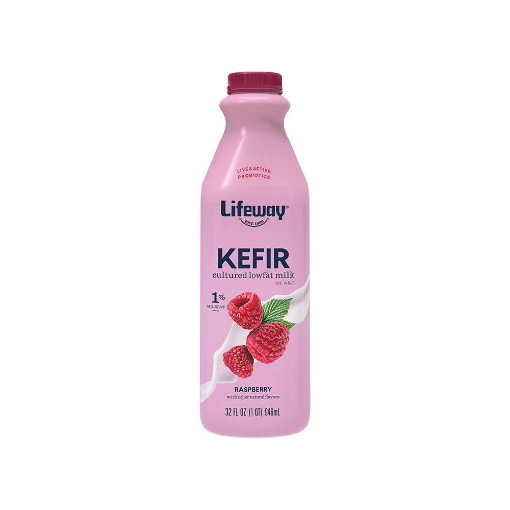Lifeway Kefir Raspberry Low Fat Milk Smoothie - 32 fl oz