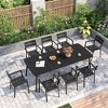 Crestlive Products Outdoor Dining Table for 4-6 People Patio Rectangle Table, Aluminum Frame with Durable Wood-Like Tabletop and Umbrella Hole - 2 of 4