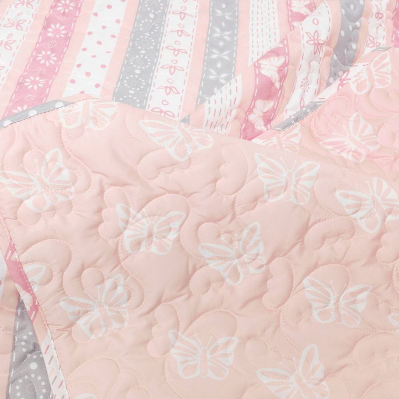 Cottage Core Sara Lily Reversible Quilt Set Pink - Lush Décor, 5 of 10