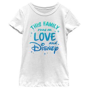 Girl's Disney Family Runs on Love and Disney T-Shirt