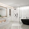 CASAINC 12 inches Wall Mounted Round Shower System with 4 Body Jets & Handheld Spray Grab Bar, Brushed Gold - 2 of 4