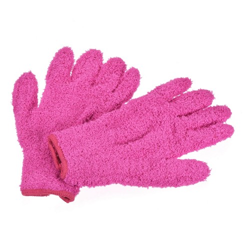 Unique Bargains Dusting Cleaning Gloves Microfiber Mittens for Cleaning Plant Lamp Window 2 Pairs Blue