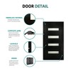 36 x 80 Fiberglass Entry Door with Brickmould, Frosted Glass - Contemporary Style for Home's Front Entrance - 3 of 4