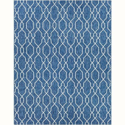 Mark & Day Valentijn 7'10"x10'2" Rectangle Woven Indoor & Outdoor Area Rugs Denim: Geometric, Stain-Resistant, Patio Use