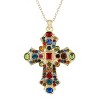 Anna-Kaci Stained Glass Rhinestone Patonce Cross Necklace with Message Card & Envelope Jewelry Gift - 4 of 4