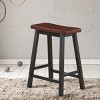 Tangkula Set of 2 Bar Stools 24"H Saddle Seat Pub Chair Home Kitchen Dining Room Brown - 4 of 4