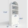 Acekool Tall Wood Arch-Top Storage Cabinet, 5-Shelf Bookcase with Doors, Adjustable Pantry Cupboard for Living Room Kitchen - 2 of 4