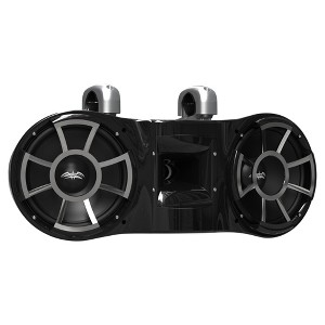 Wet Sounds REV 410 B-FC SA V2 - Black REV410 - Revolution Series Black Dual 10” Tower Speakers, Pair with Silver Aluminum Fixed Clamps - 1 of 4
