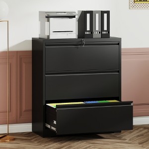 3 Drawer File Cabinet with Lock, Metal Vertical Filing Storage Cabinet, Mobile Under Desk Filing Cabinet for Home, Fit Letter/A4/Legal Size File - 1 of 4